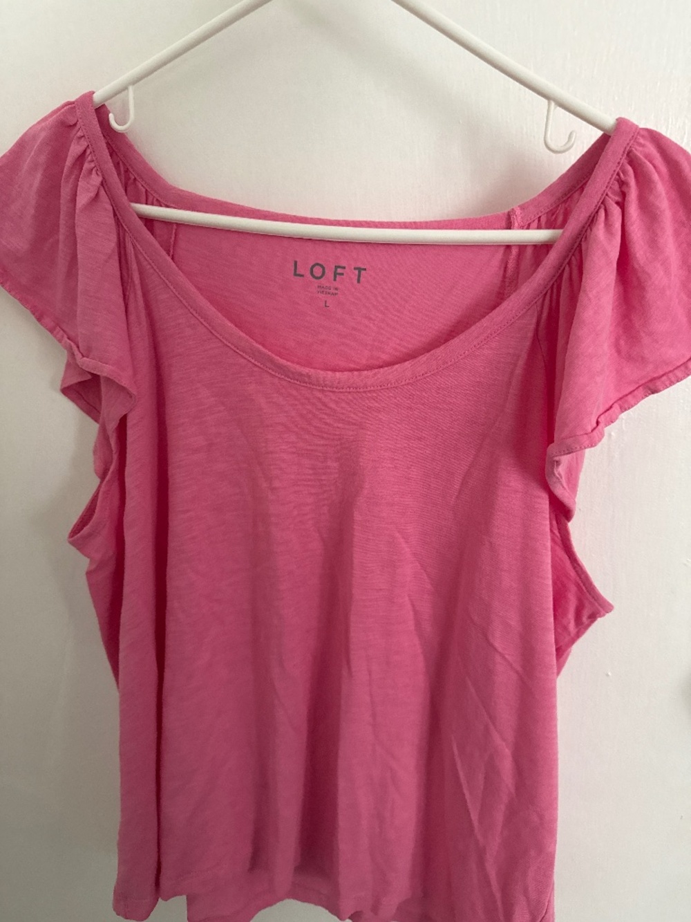 Loft pink  tank style top with flutter sleeves, super cute